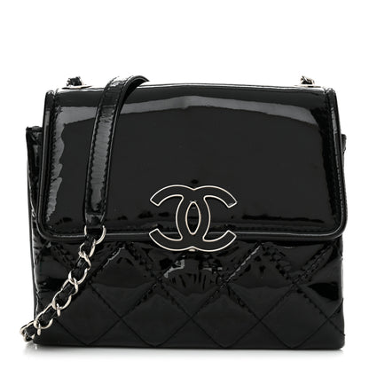 Chanel Patent Quilted Hamptons Flap Bag Black 1 of 12