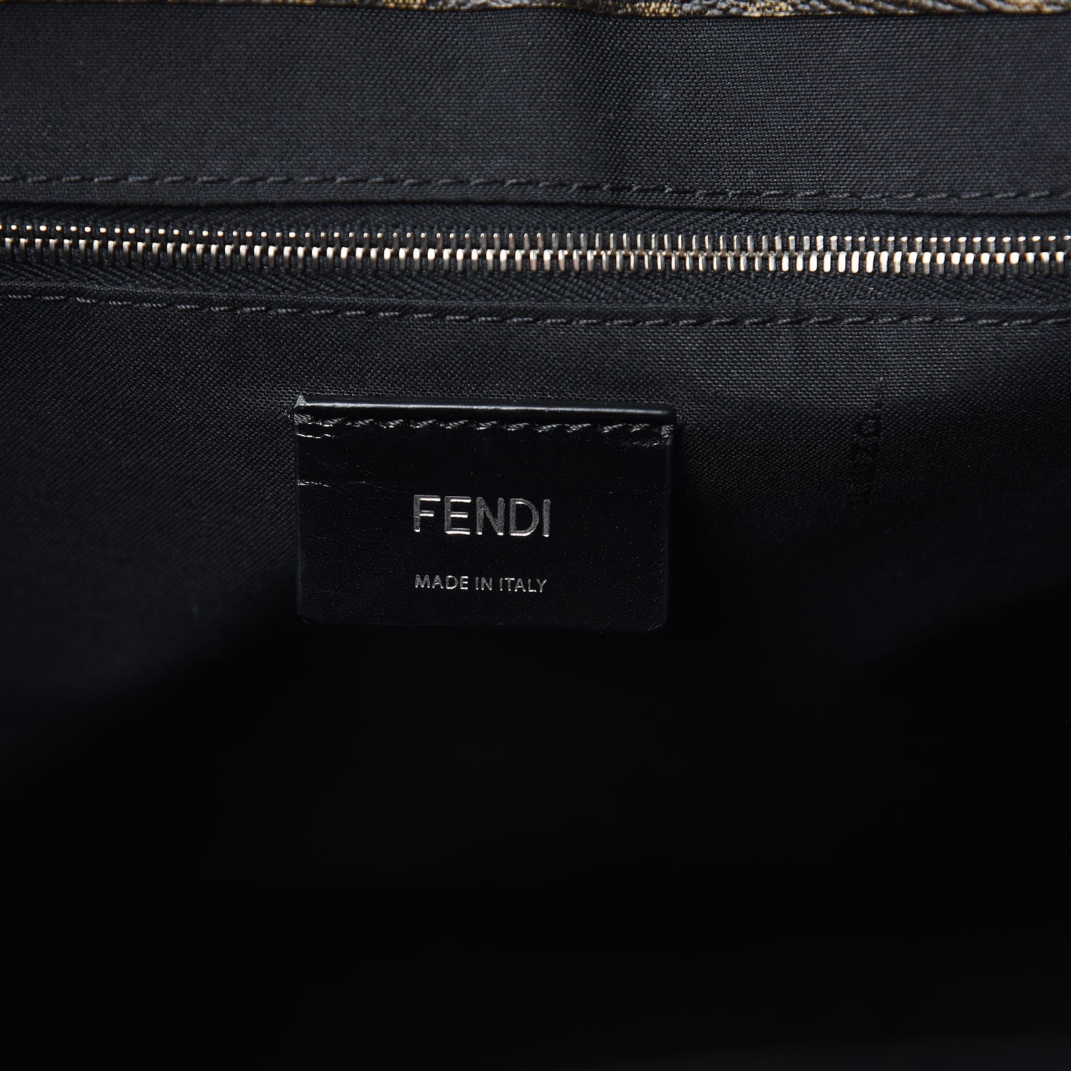 Fendi Zucca Spalmati Vitello Elite Shopping Tote Tobacco Black 6 of 10