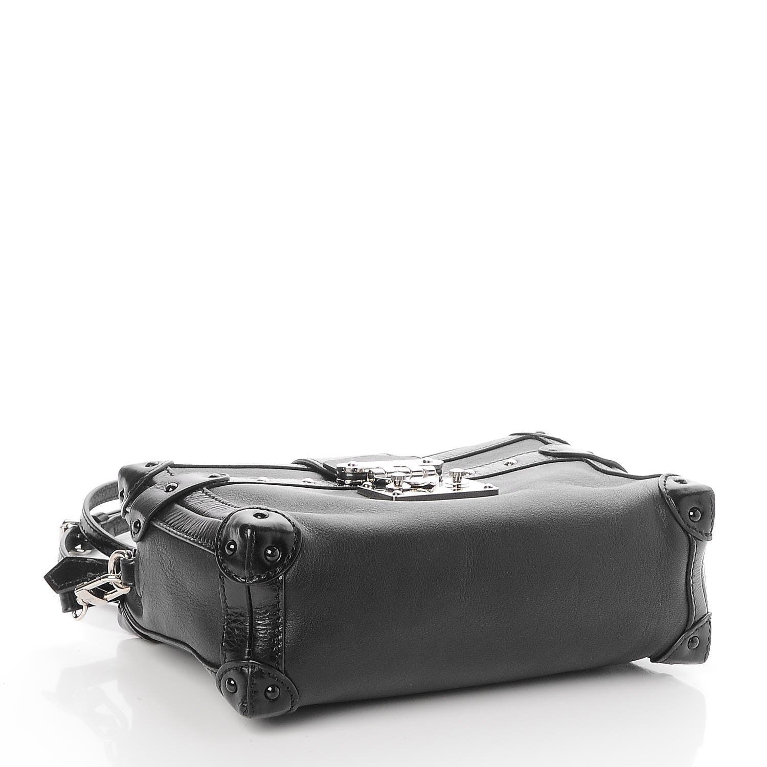 Louis Vuitton Calfskin Petite Malle Soft MM Black 4 of 7