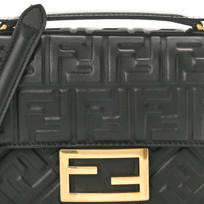 Fendi Nappa Small FF Embossed Mid Chain Baguette Black 7 of 9