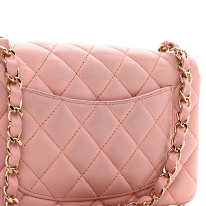 Chanel Lambskin Quilted Mini Rectangular Flap Pink 14 of 16