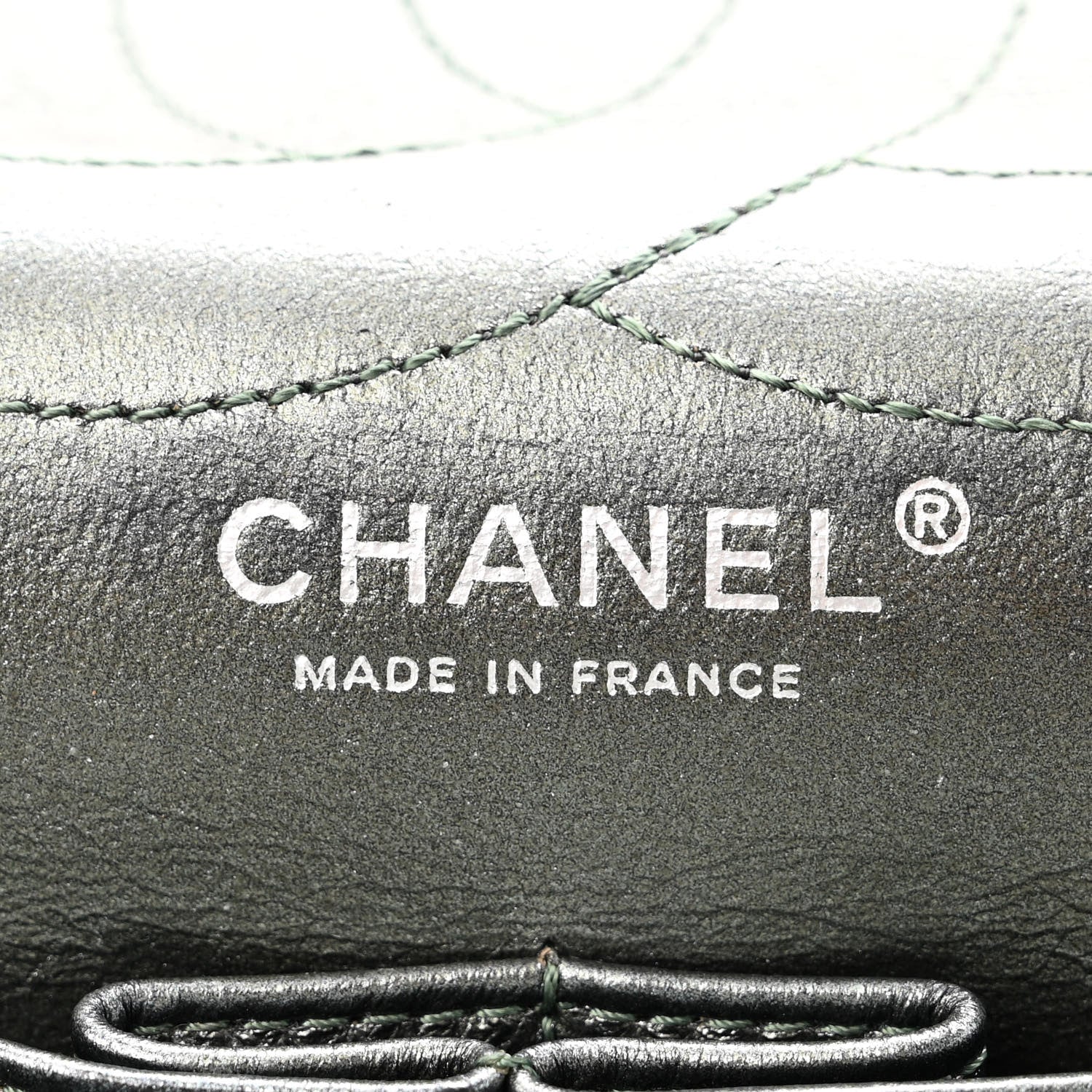 Chanel Metallic Aged Calfskin Quilted 2.55 Reissue 227 Flap Vert Fonce 6 of 11