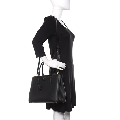 Prada Saffiano Medium Galleria Double Zip Tote Black 2 of 9