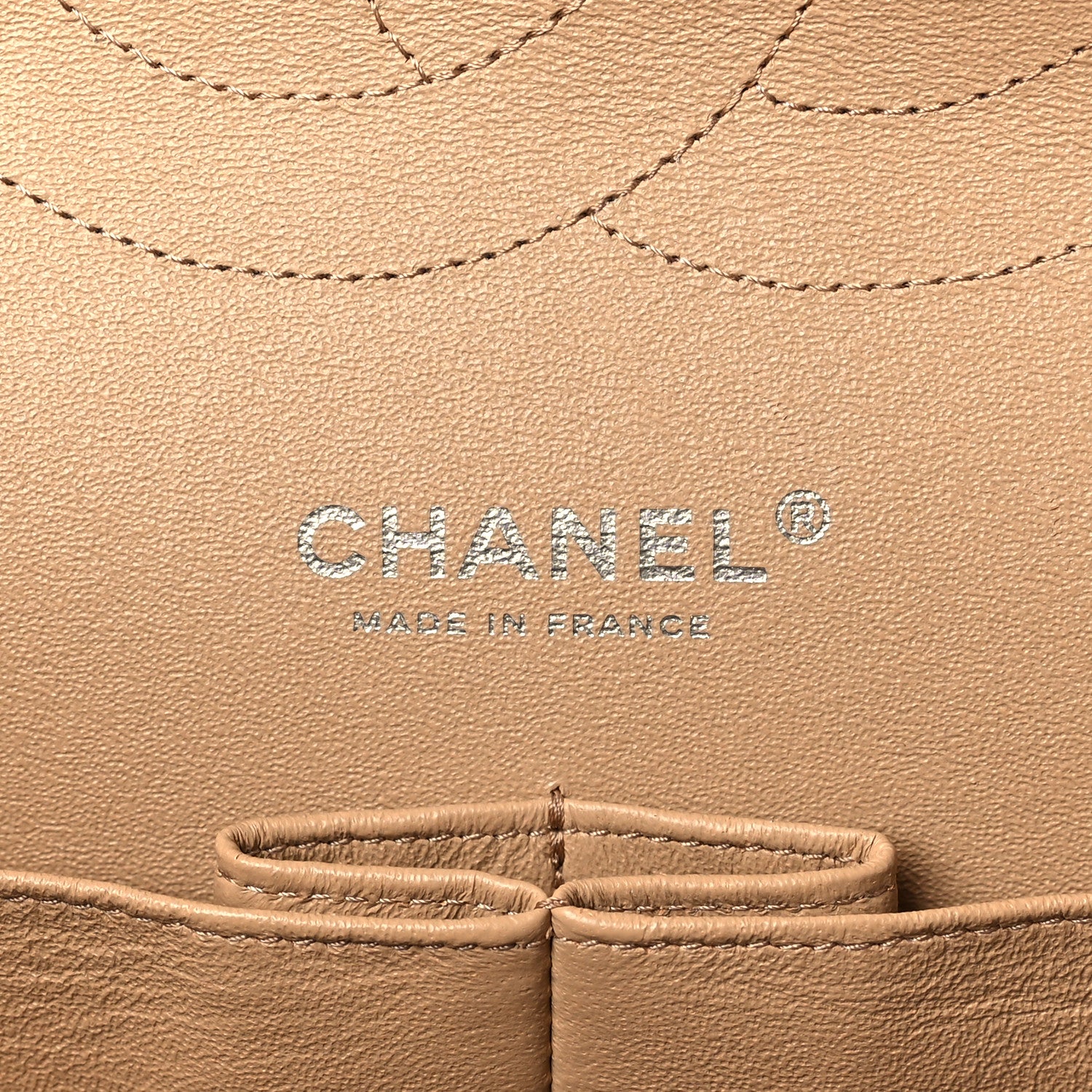 Chanel Lambskin Quilted Jumbo Double Flap Dark Beige 6 of 10