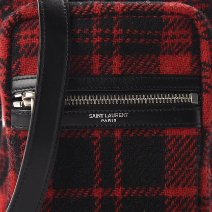 Saint Laurent Check-print Crossbody Bag Red 8 of 8