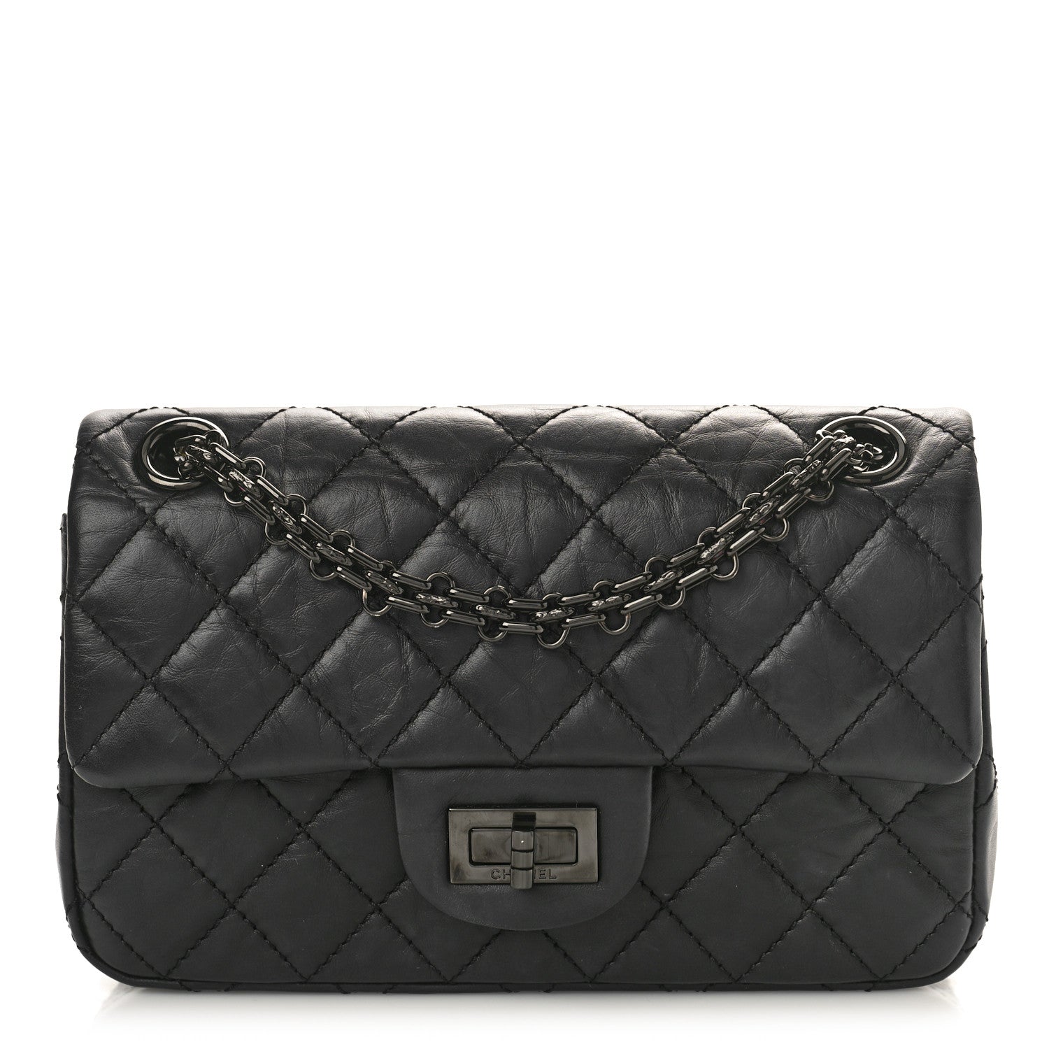 Chanel Aged Calfskin Quilted 2.55 Reissue Mini Flap So Black 1 of 9