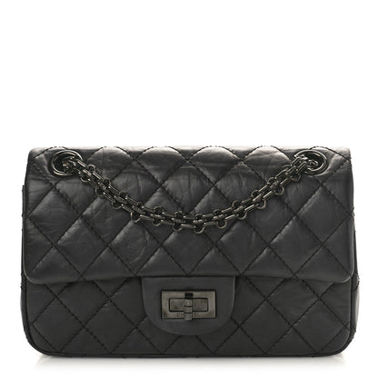 Chanel Aged Calfskin Quilted 2.55 Reissue Mini Flap So Black 1 of 9