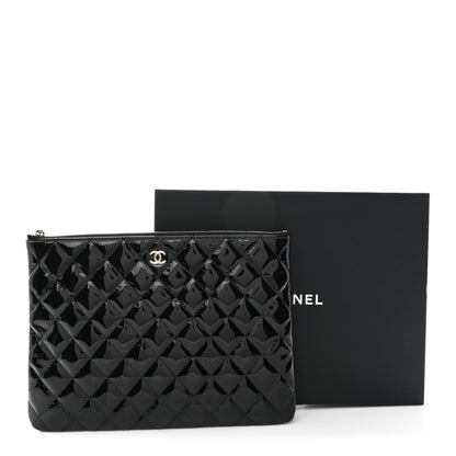 Chanel Patent Calfskin Quilted Medium Cosmetic Case Black 8 of 8