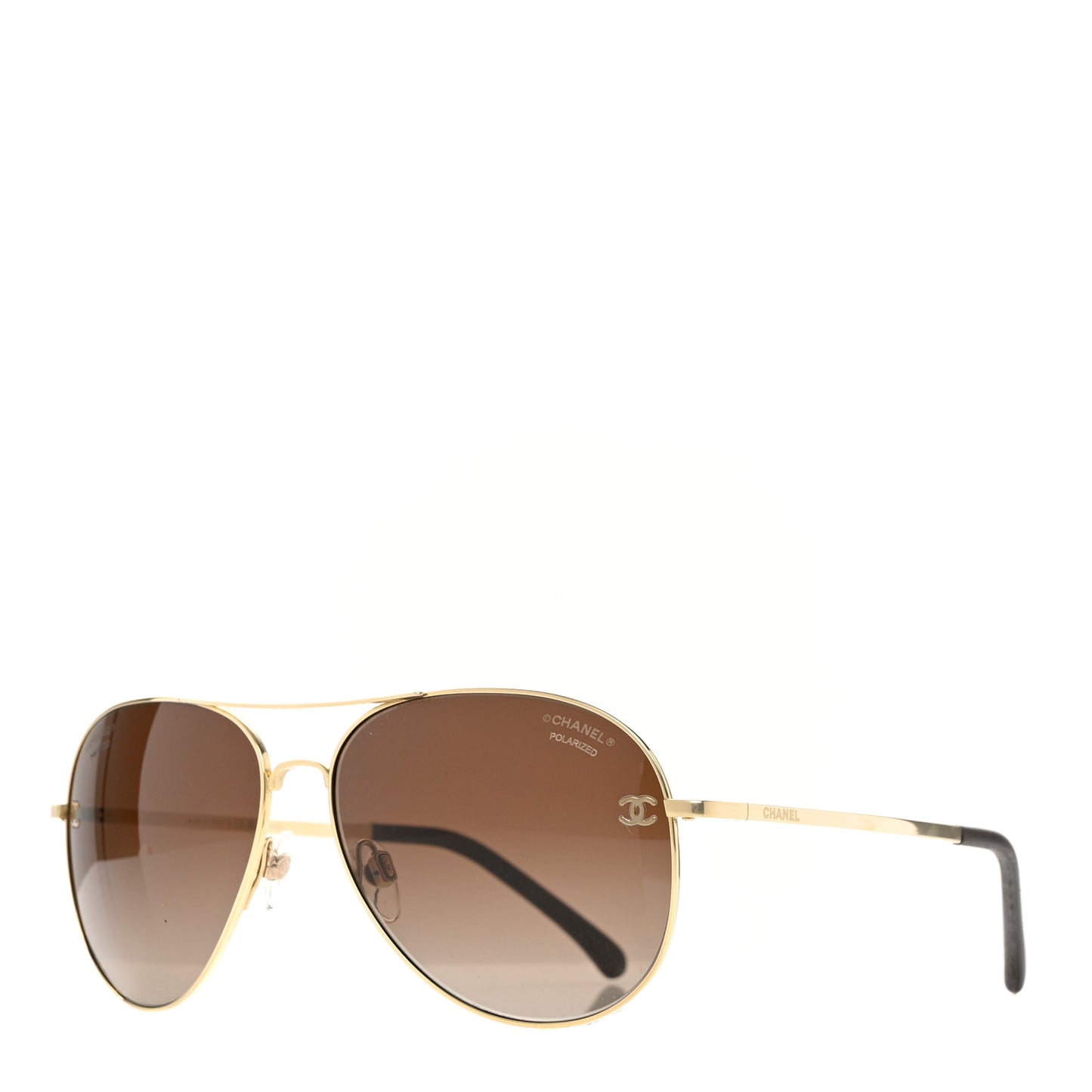 Metal Polarized Aviator CC Sunglasses 4189-T-Q Brown