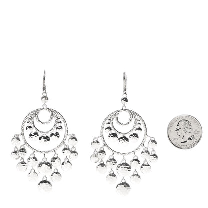 John Hardy Sterling Silver Palu Hammered Disc Chandelier Earrings 2 of 4