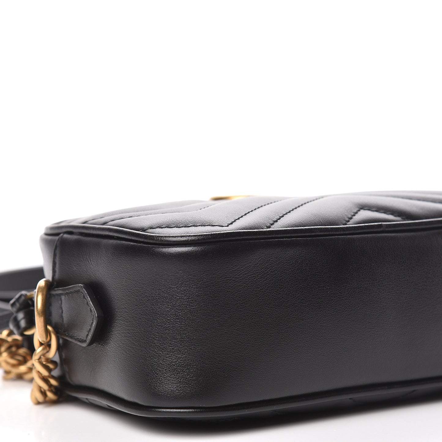 Calfskin Matelasse Mini GG Marmont Chain Shoulder Bag Black