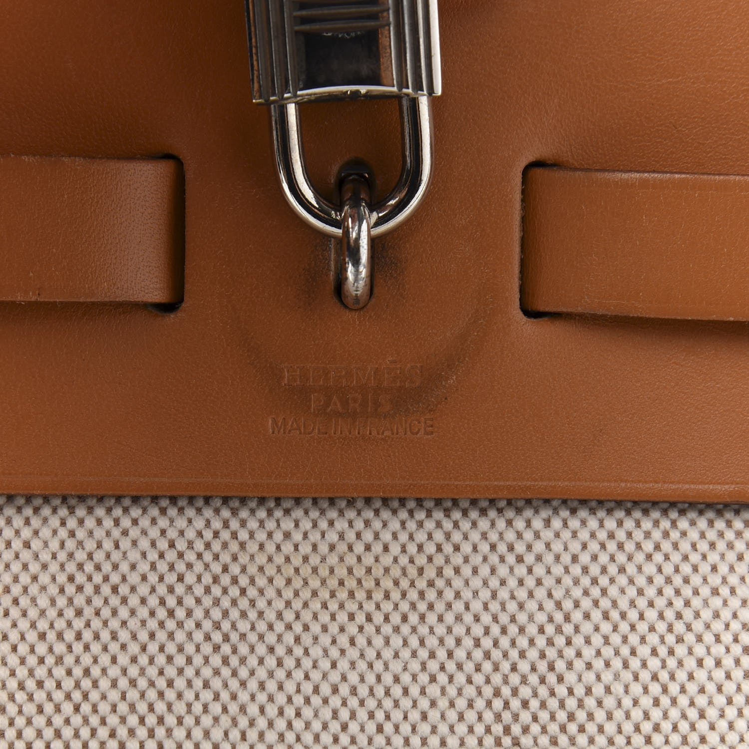 Hermes Toile Vache Calfskin Herbag 30 PM Natural 9 of 16