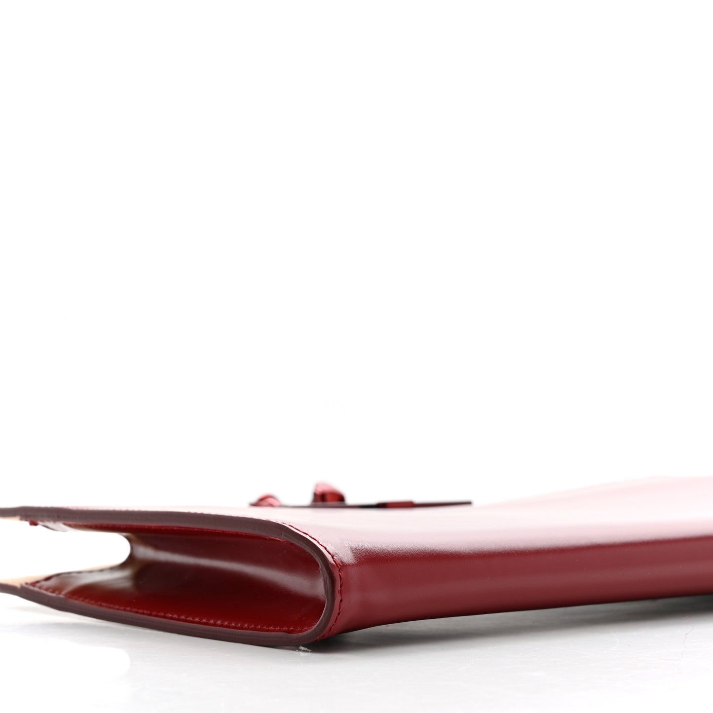 Calfskin Knuckle Flat Clutch Oxblood
