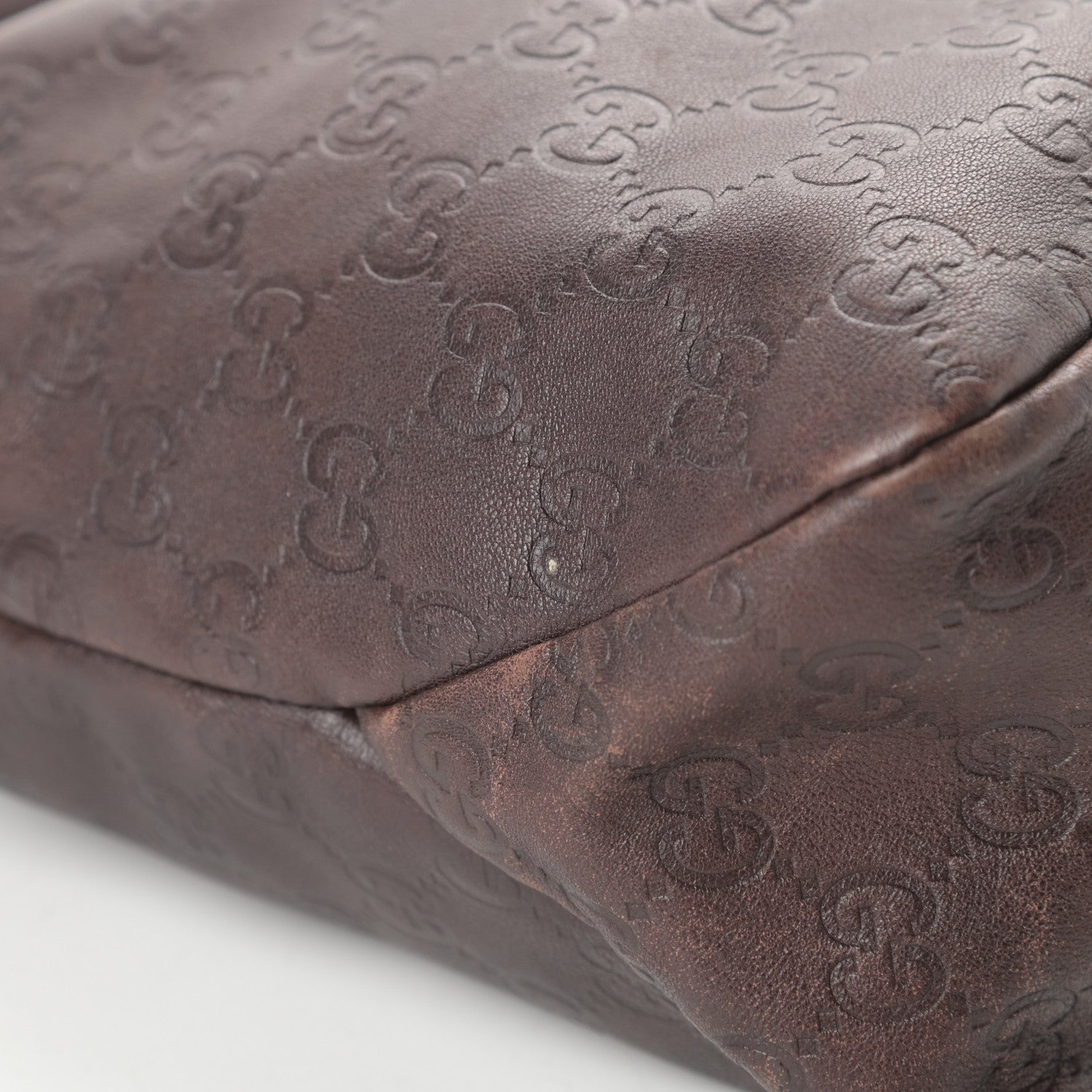 Gucci Guccissima Medium Horsebit Chain Hobo Dark Brown 13 of 15