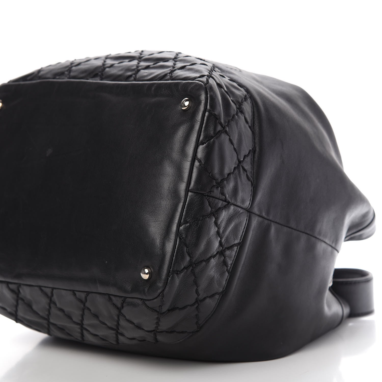 Chanel Calfskin Drawstring CC Bucket Bag Black 7 of 11