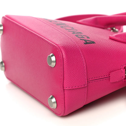 Balenciaga Signature Grained Calfskin Logo XXS Ville Top Handle Bag Fuchsia 10 of 10