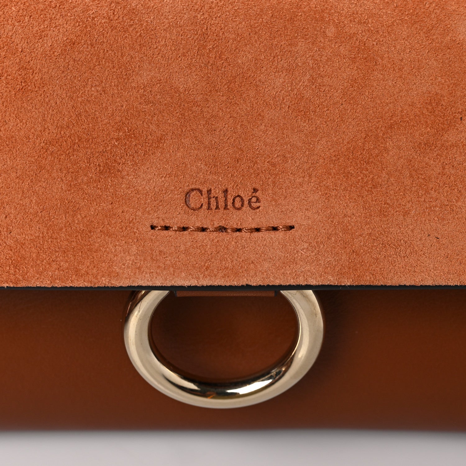 Chloe Suede Calfskin Mini Faye Shoulder Bag Tobacco 7 of 9