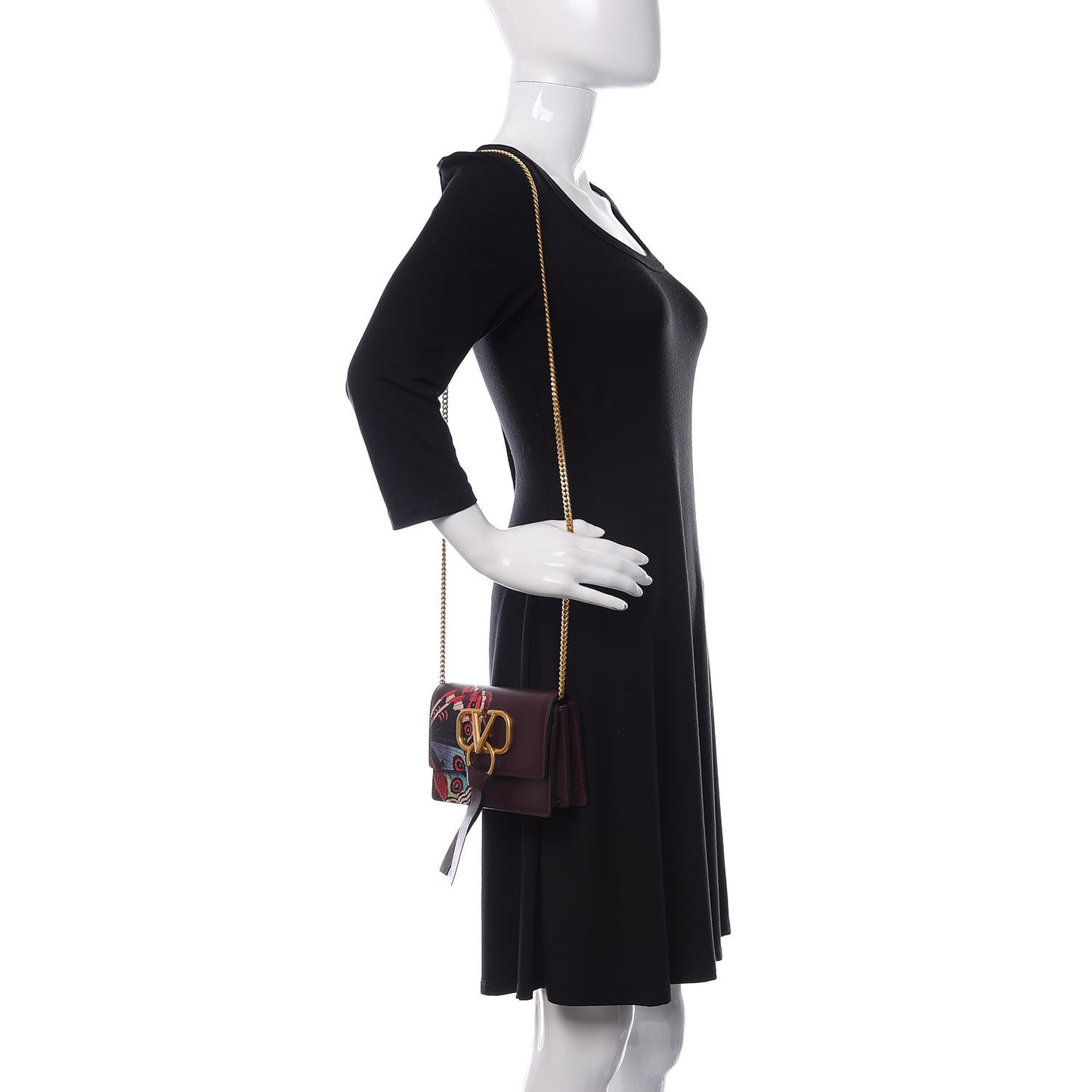 X UNDERCOVER Smooth Calfskin Butterfly Mini VRing Crossbody Bag Rubin