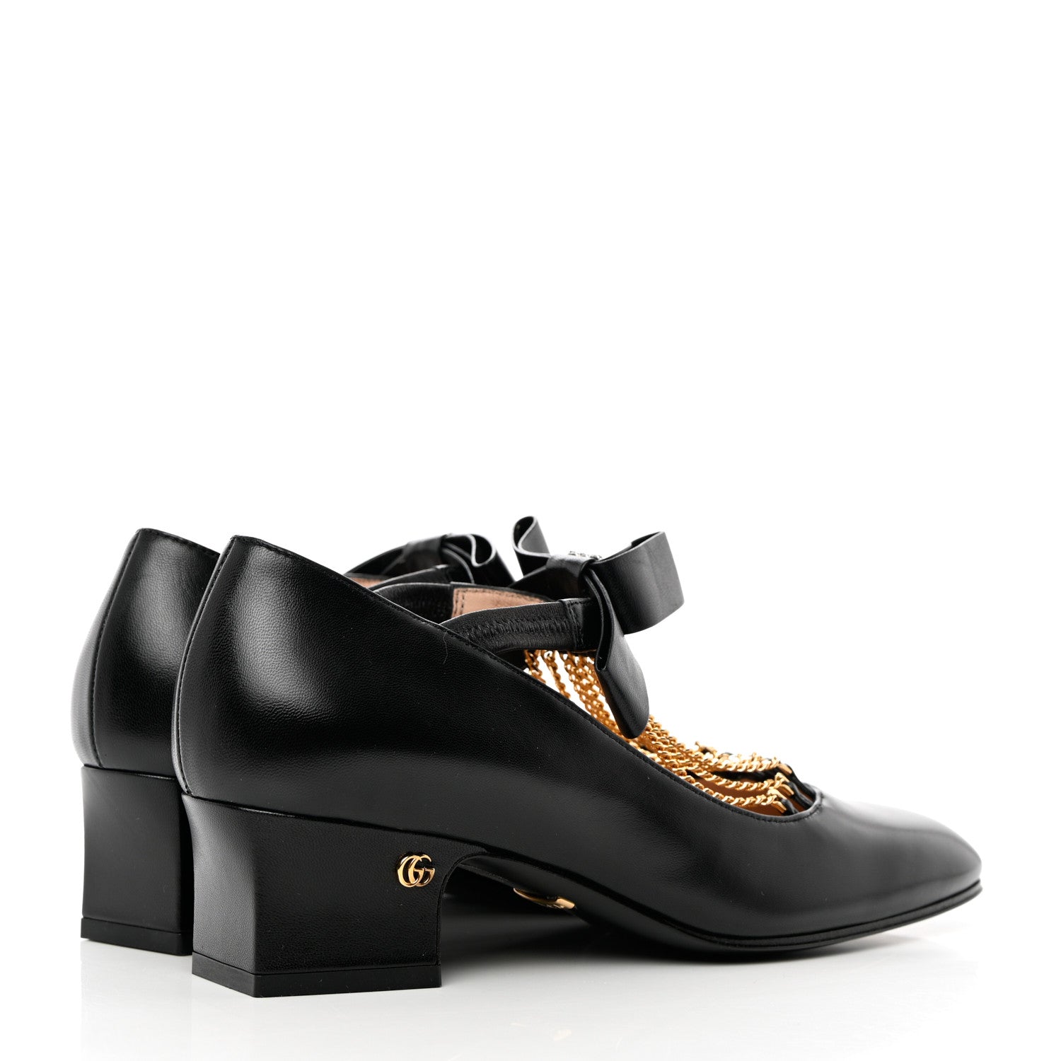 Gucci Nappa Crystal Bonny Bow Mary Jane Pumps 36 Black 4 of 10