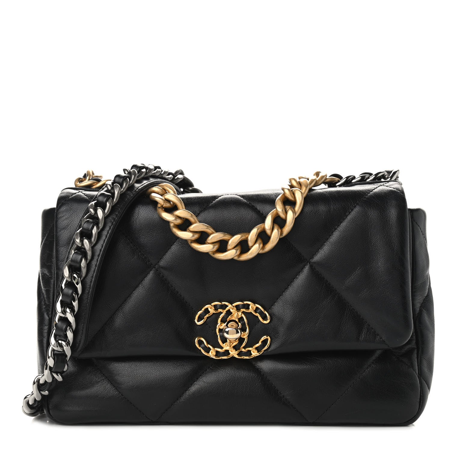 Chanel Goatskin Quilted Medium Chanel 19 Flap Black 1 of 9