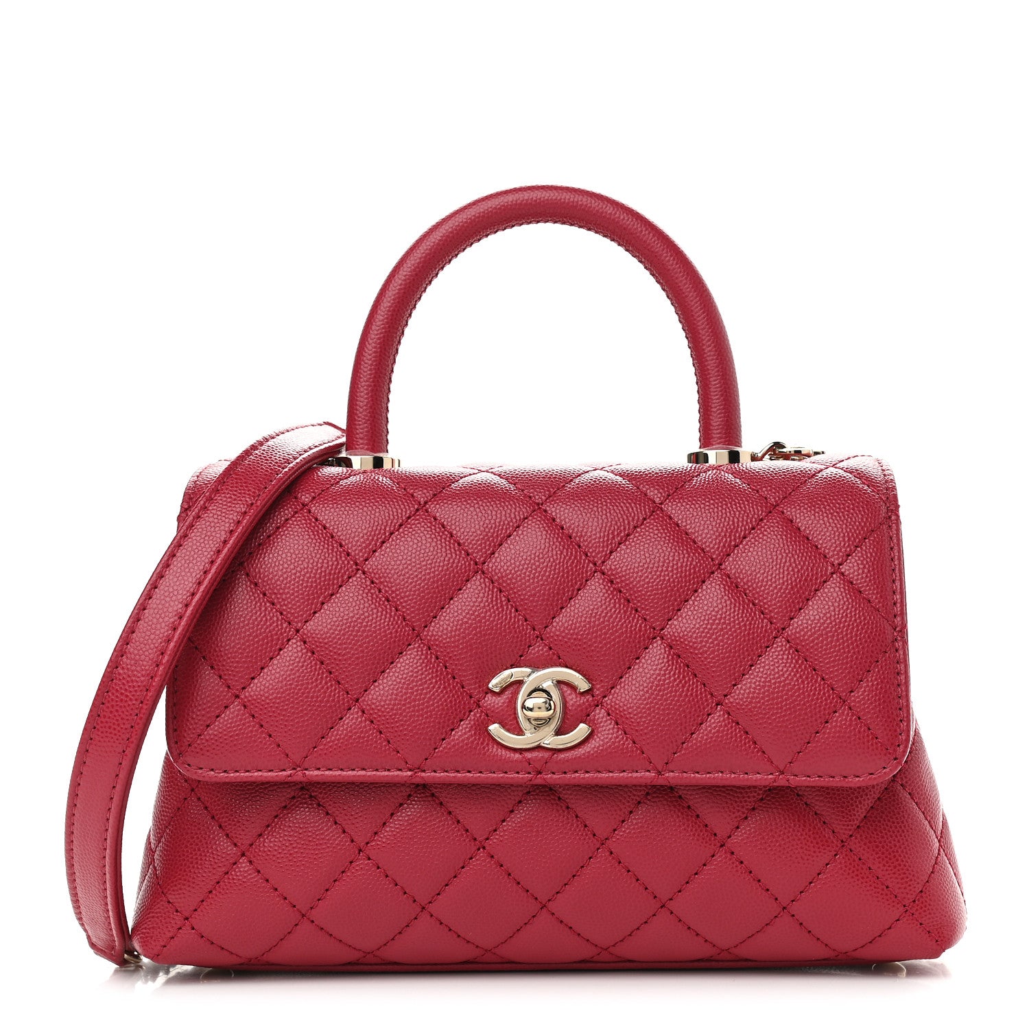 Chanel Caviar Quilted Mini Coco Handle Flap Dark Pink 1 of 9