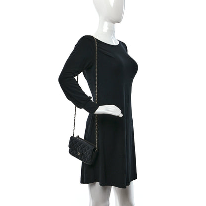 Chanel Caviar Quilted Flap Phone Holder With Chain Black 2 of 15