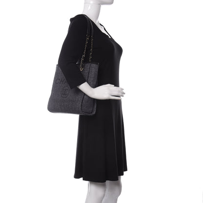 Chanel Lurex Straw Mini Deauville Tote Black 2 of 10