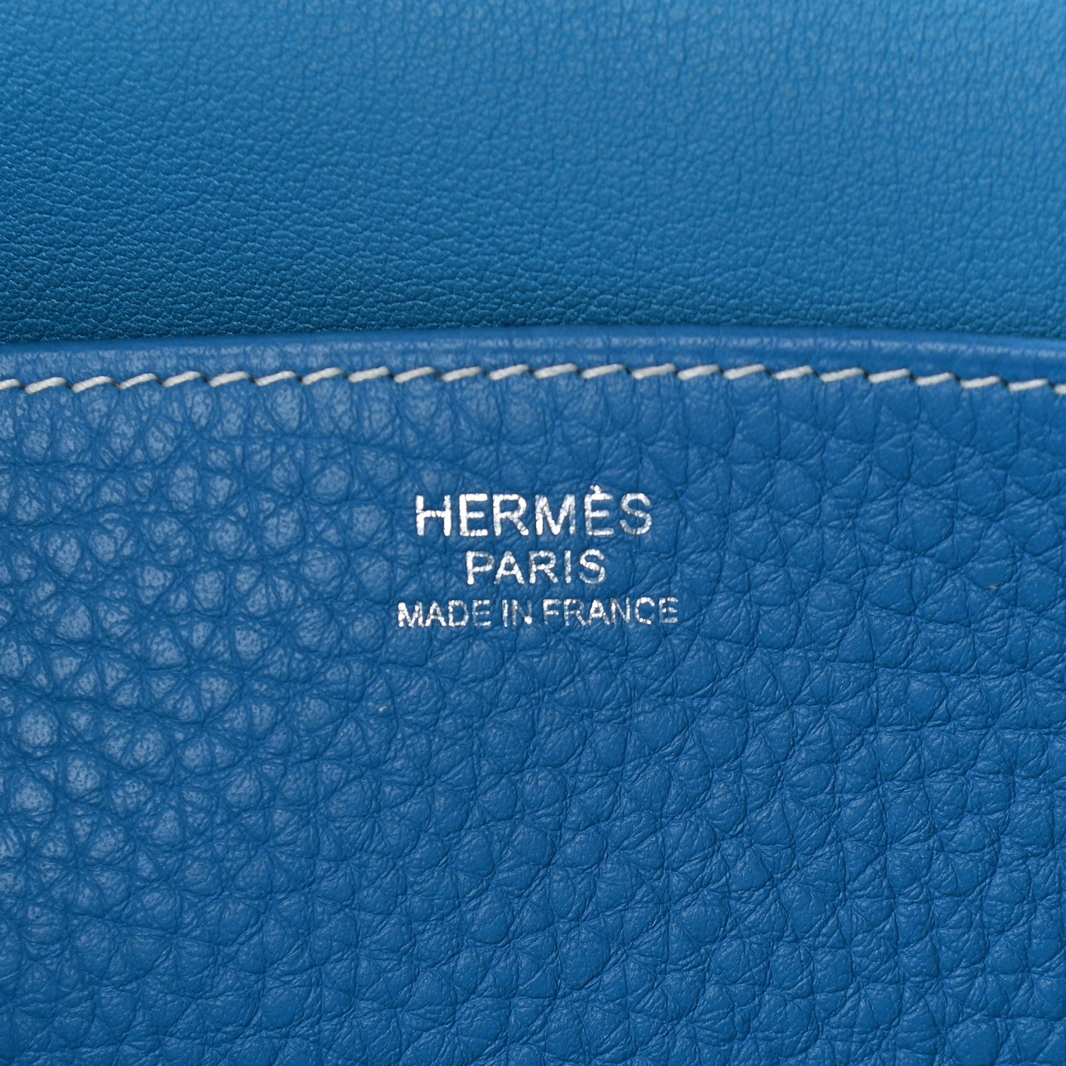 Hermes Taurillon Clemence Halzan 31 GM Bleu Zanzibar 6 of 9