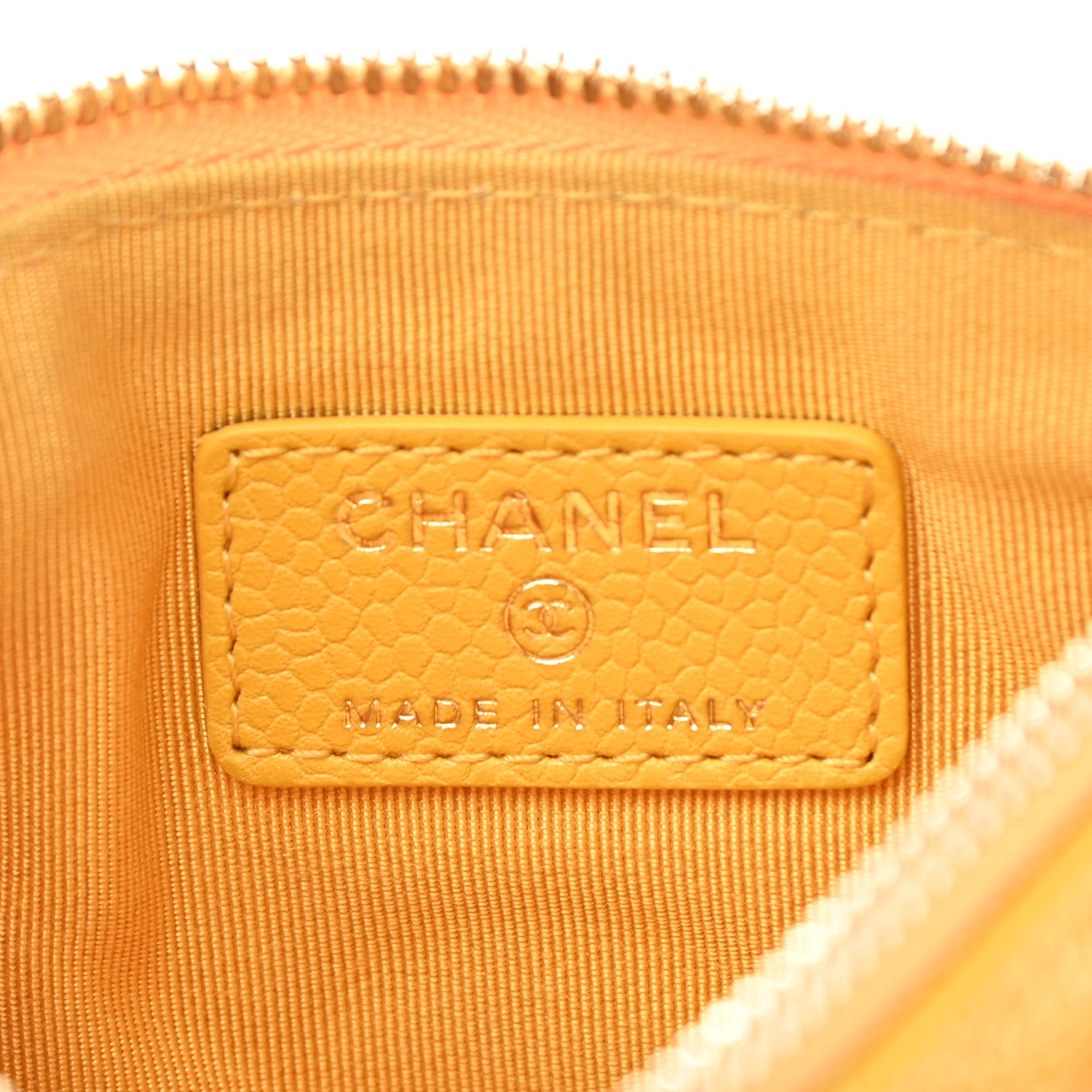 Chanel Caviar Quilted Small Pouch Yellow 6 of 9