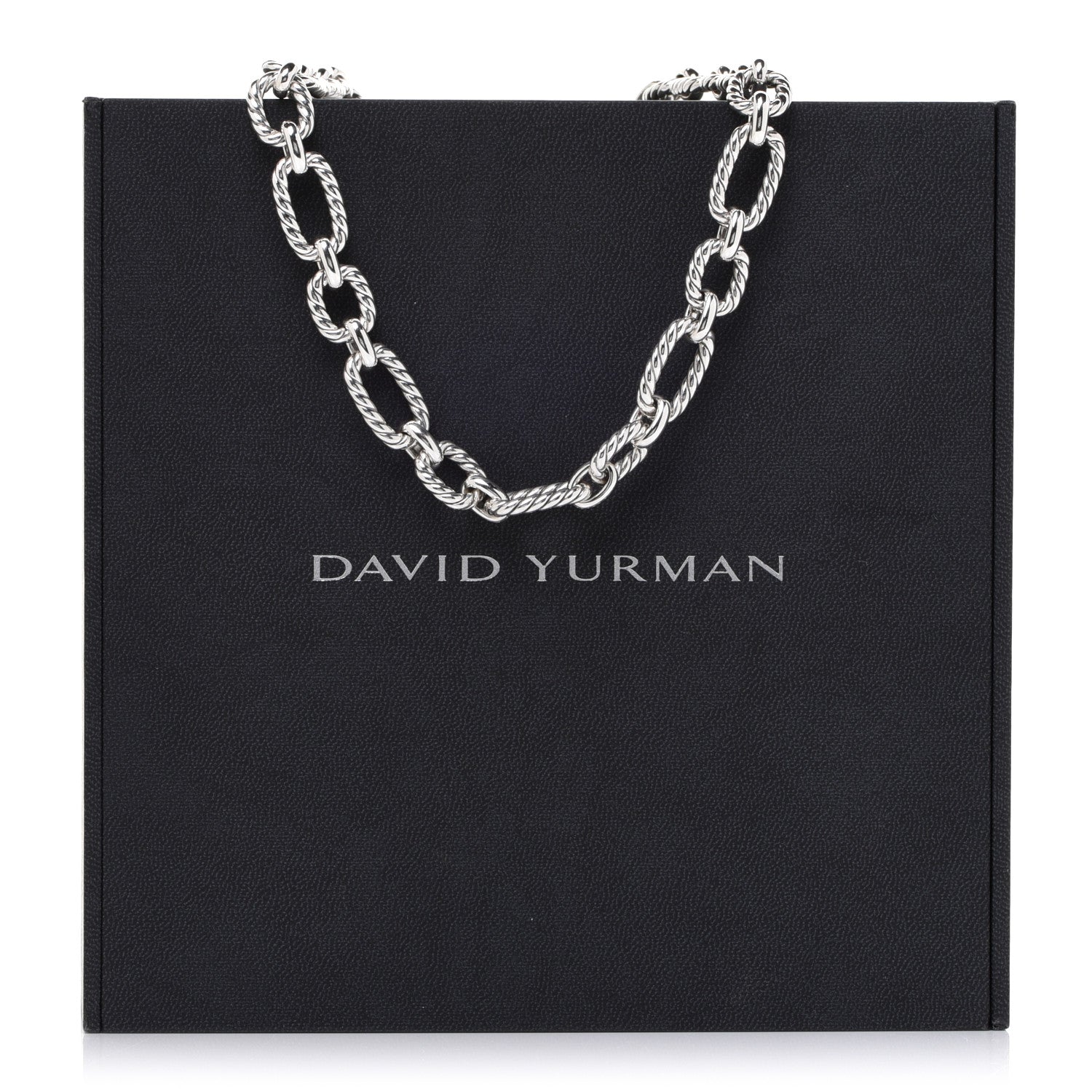 David Yurman Sterling Silver 12.5mm Cushion Link Chain Necklace 6 of 7