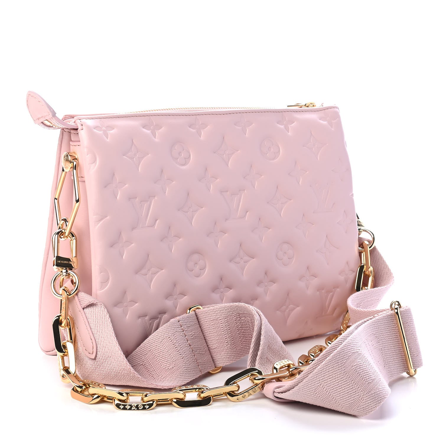 Louis Vuitton Lambskin Embossed Monogram Coussin PM Rose 3 of 8