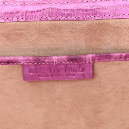 Nancy Gonzalez Crocodile Floral Clutch Pink 6 of 9