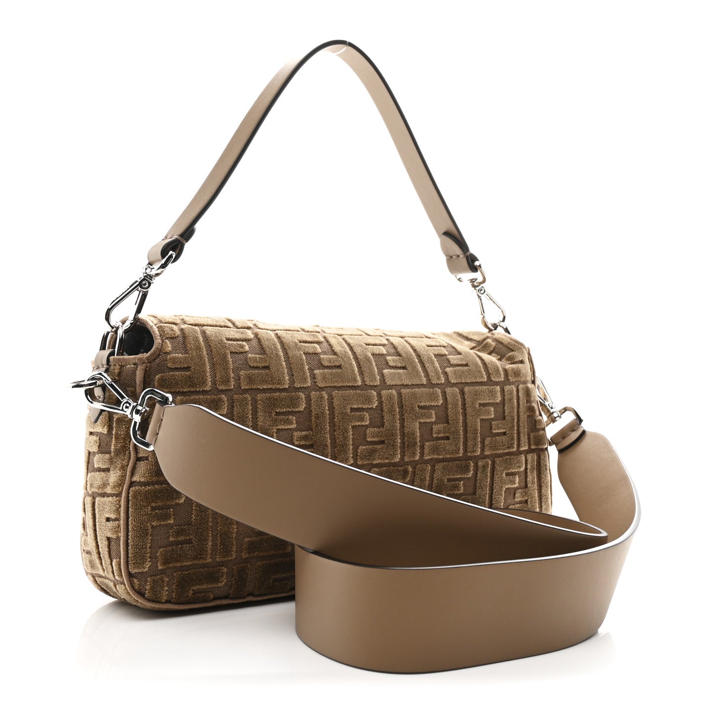 Velvet Jacquard Crystal FF Baguette Cappuccino