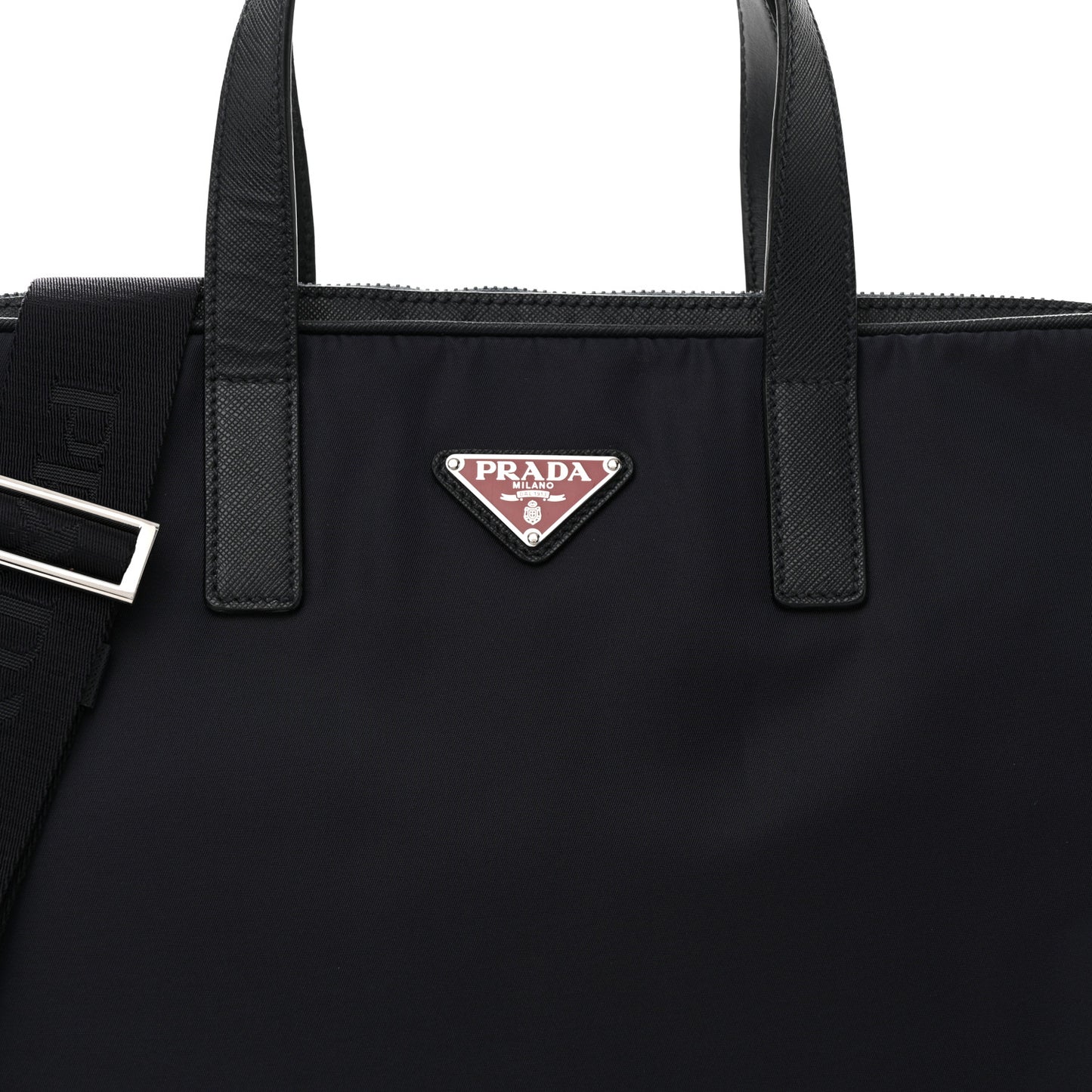 Tessuto Nylon Saffiano Briefcase Black