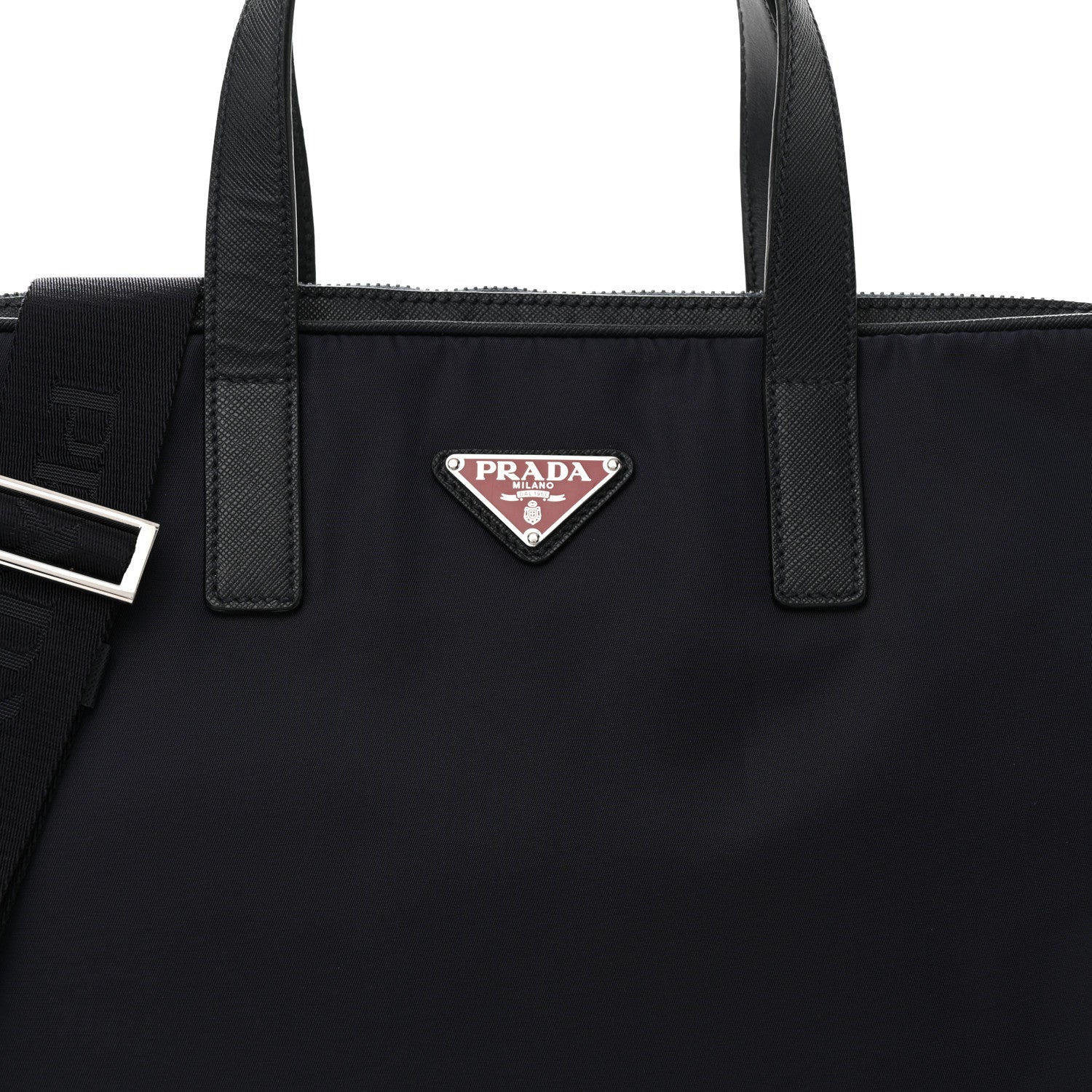 Prada Tessuto Nylon Saffiano Briefcase Black 7 of 9