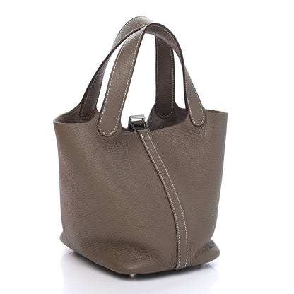 Hermes Taurillon Clemence Picotin Lock 18 PM Etoupe 3 of 9