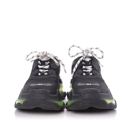 Balenciaga Fabric Mesh Clear Sole Womens Triple S Sneakers 37 Black Yellow Fluo 3 of 9