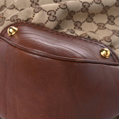 Gucci Monogram Large Jockey Hobo Dark Brown 13 of 23