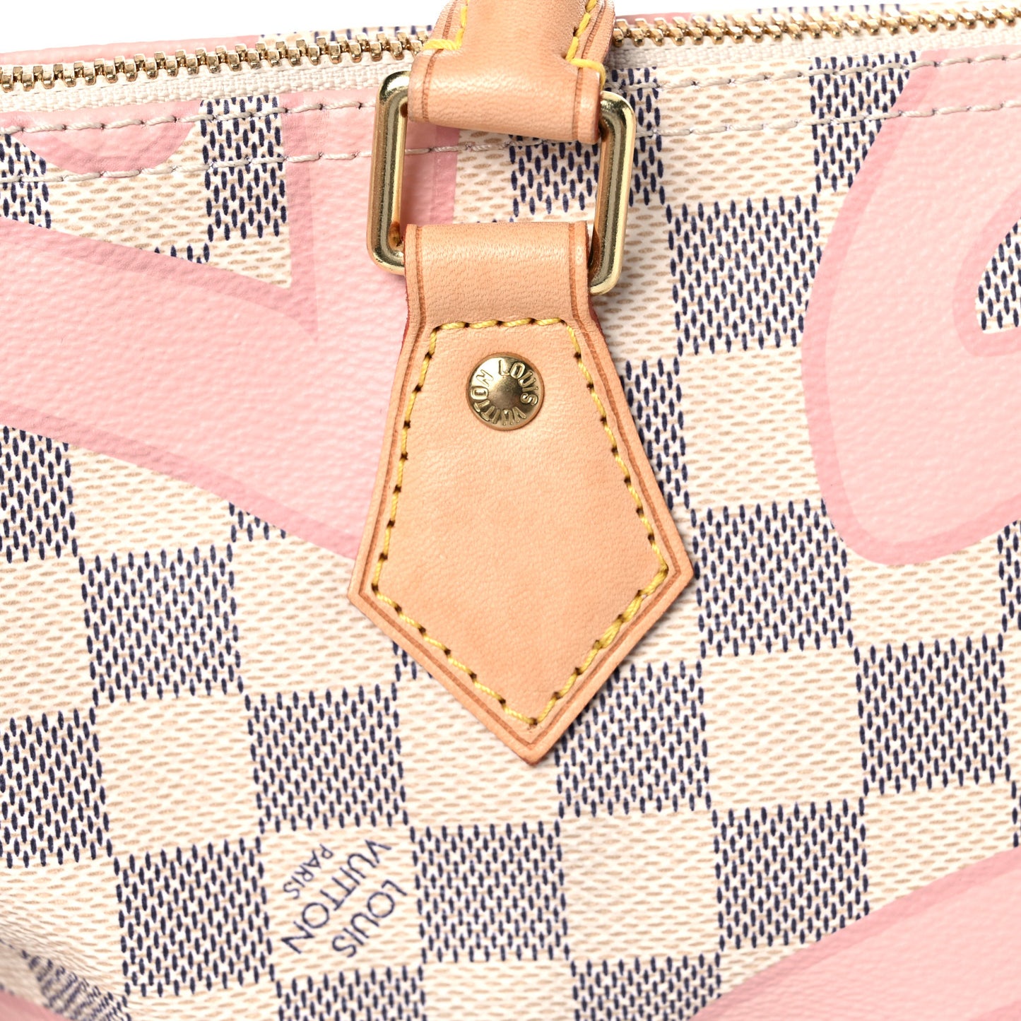Damier Azur Tahitienne Speedy Bandouliere 30 Rose Ballerine