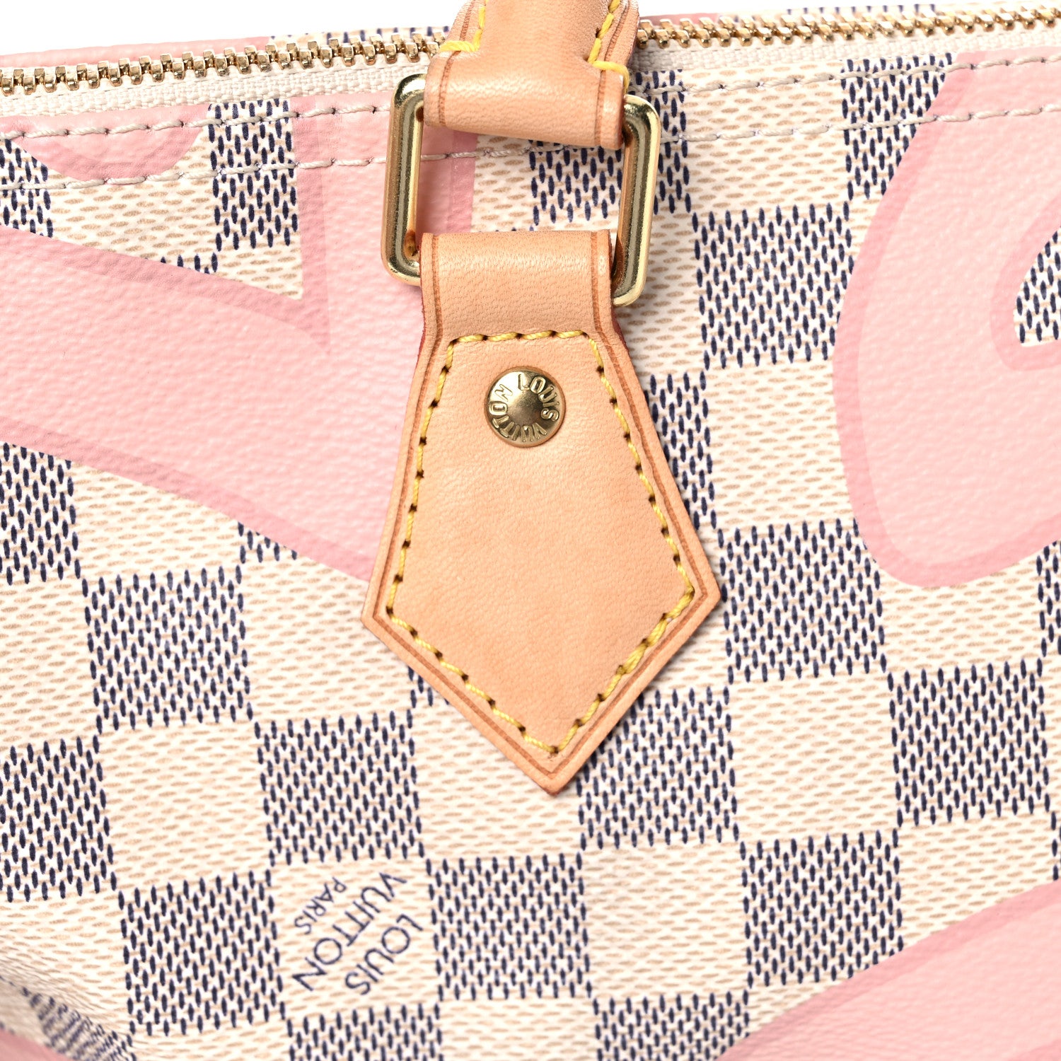 Louis Vuitton Damier Azur Tahitienne Speedy Bandouliere 30 Rose Ballerine 22 of 31
