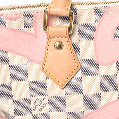 Louis Vuitton Damier Azur Tahitienne Speedy Bandouliere 30 Rose Ballerine 22 of 31