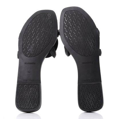 Hermes Rubber Aloha Sandals 39 Black 7 of 11
