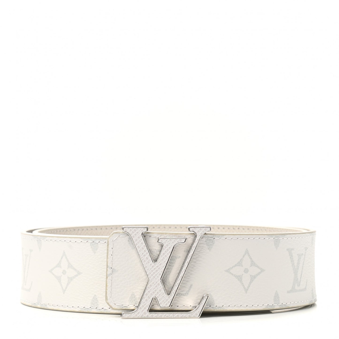 Taiga Monogram 40mm LV Initiales Belt 90 34 White