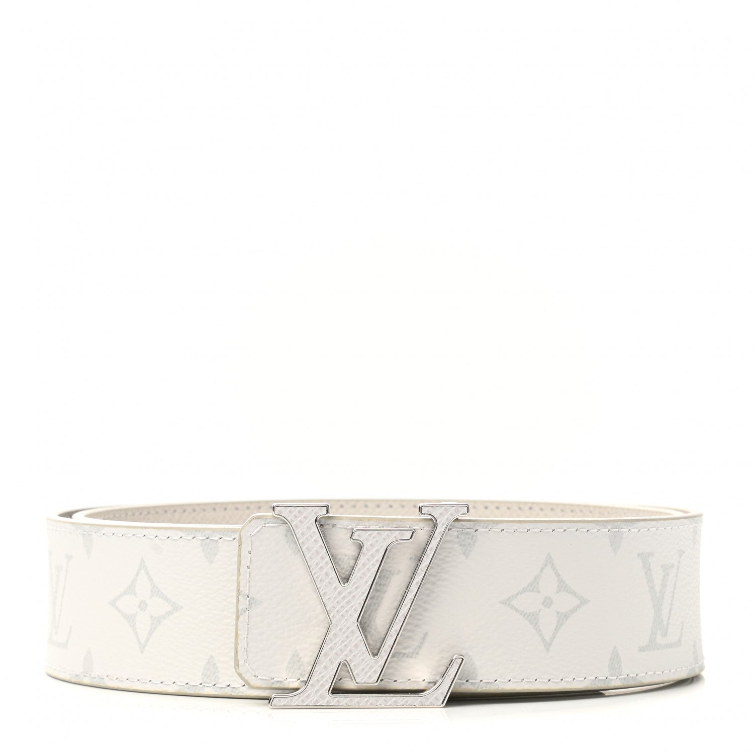 Louis Vuitton Taiga Monogram 40mm LV Initiales Belt 90 34 White 1 of 7