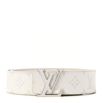 Louis Vuitton Taiga Monogram 40mm LV Initiales Belt 90 34 White 1 of 7