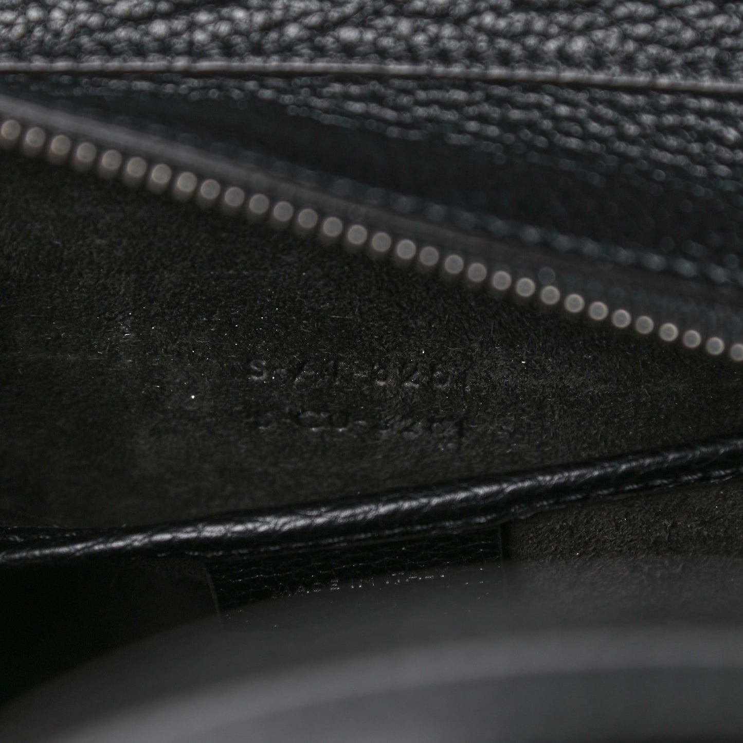 Drummed Calfskin Nano Luggage Black