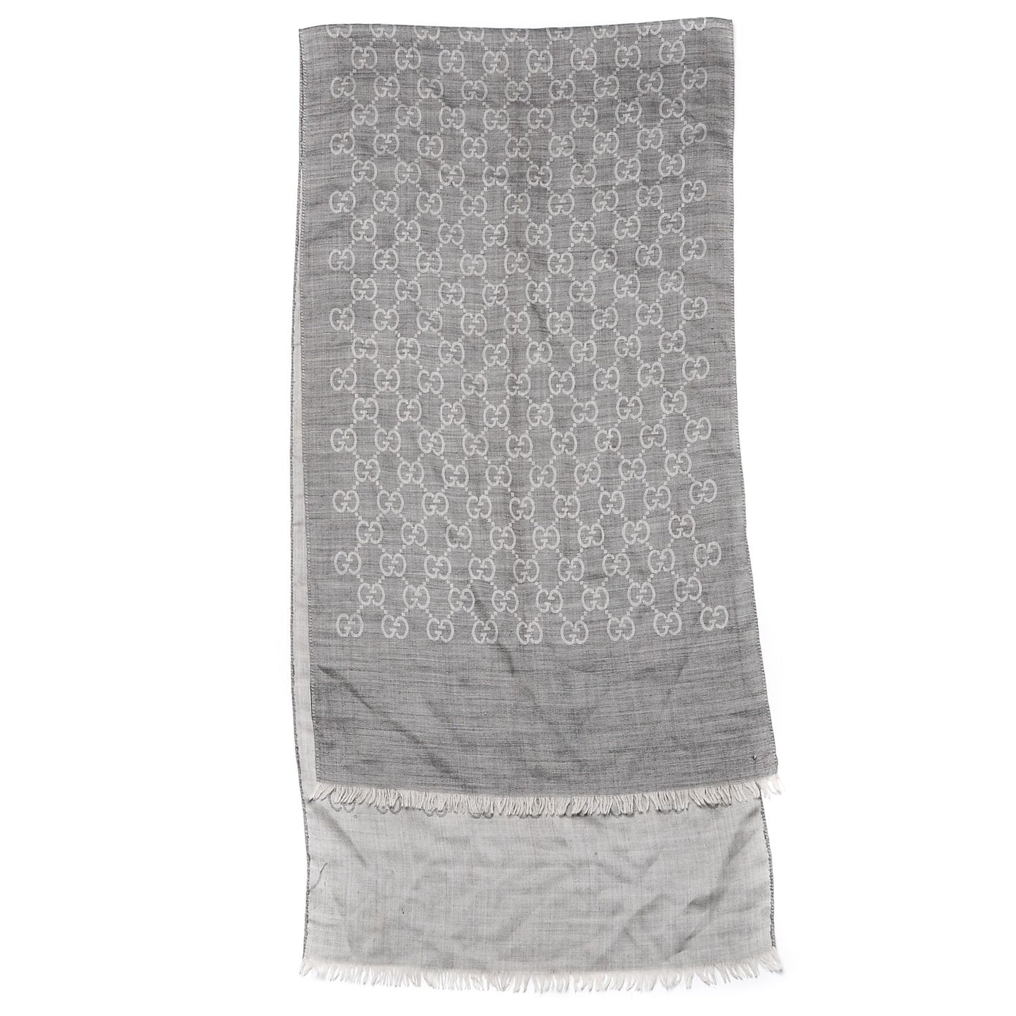 Wool Silk GG Monogram GGNat Scarf Lead