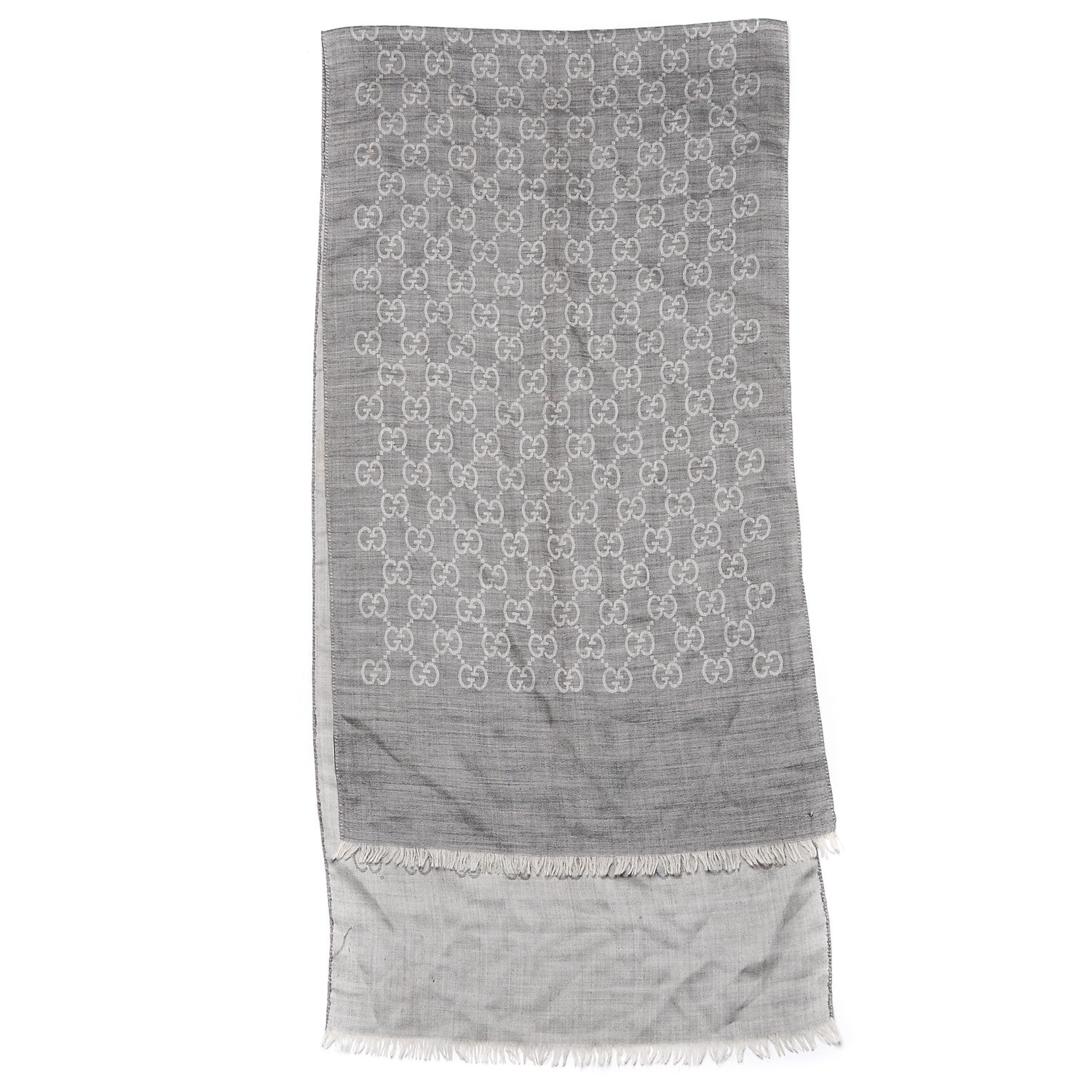 Gucci Wool Silk GG Monogram GGNat Scarf Lead 3 of 7