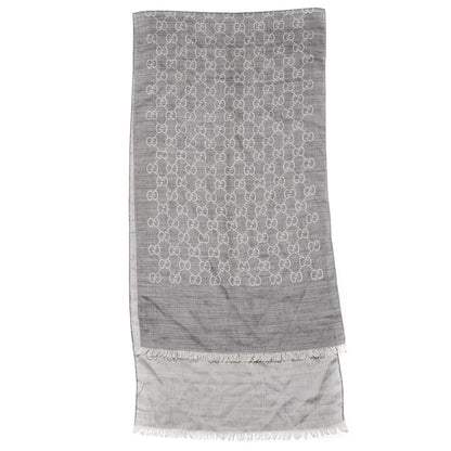 Gucci Wool Silk GG Monogram GGNat Scarf Lead 3 of 7