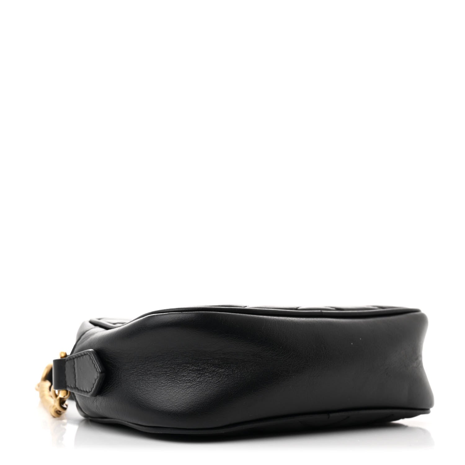 Gucci Calfskin Matelasse Mini GG Marmont Chain Shoulder Bag Black 4 of 10